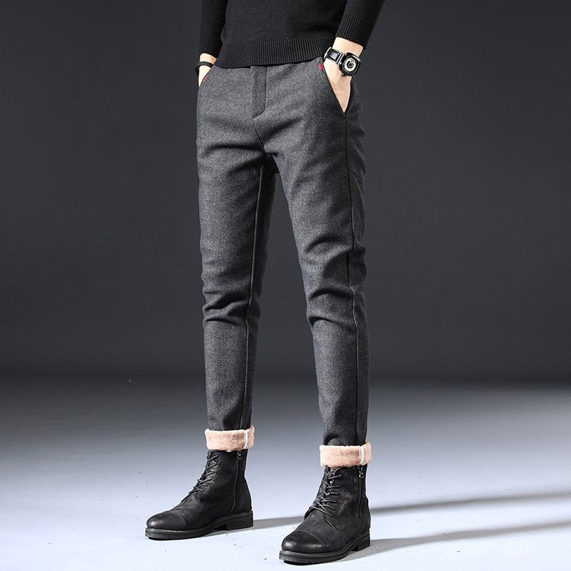 Män Stilig Casual Slim Byxor Skinny Mid Midja