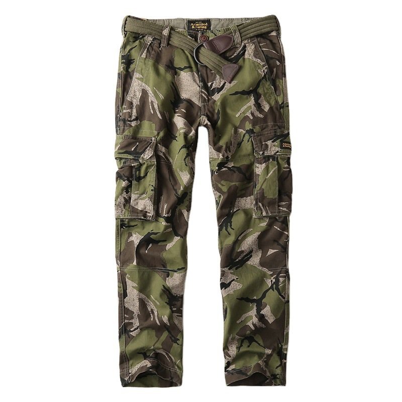 Retro Byxor Arbetskläder Herr Camouflage Lös Bomull Utomhus Casual Ytterkläder