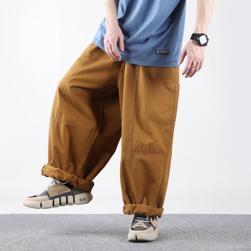 Retro Overall Loose Wide Leg Byxor Casual Herr