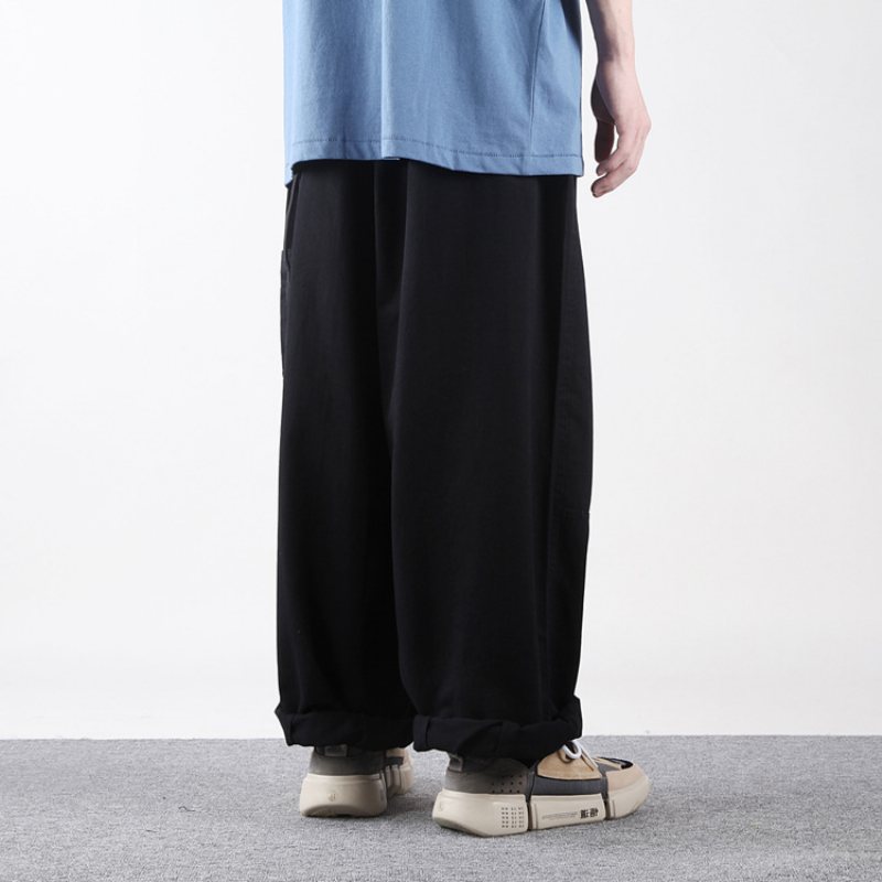 Retro Overall Loose Wide Leg Byxor Casual Herr