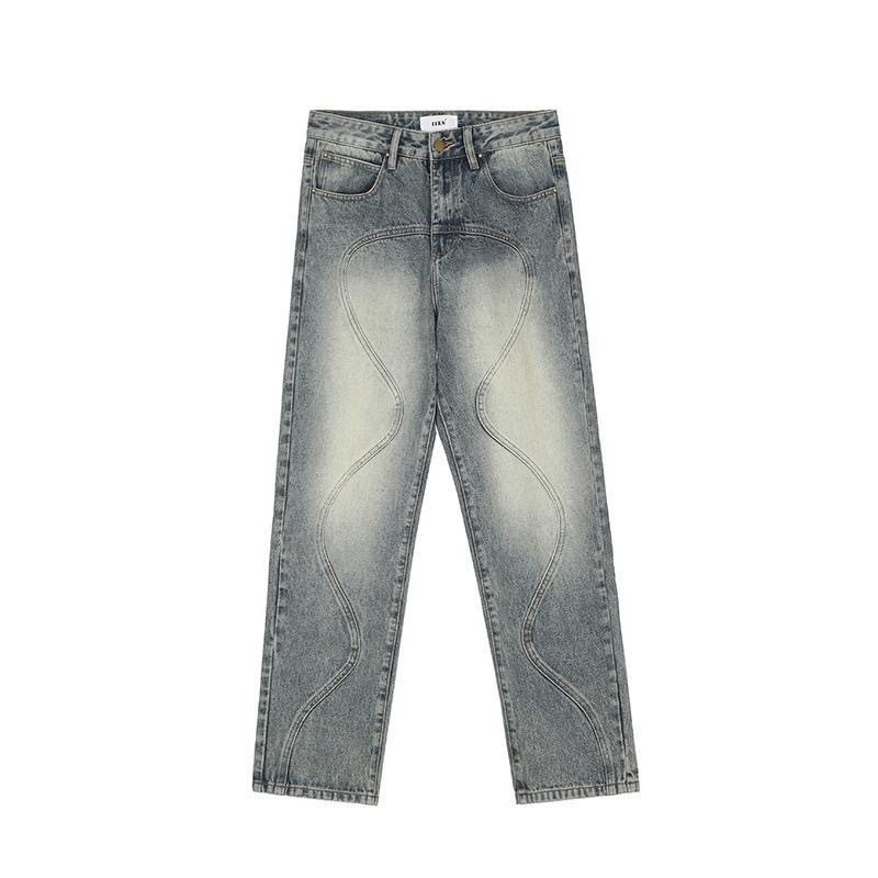 Retro Tredimensionella Raka Jeans För Män I Lös Mid-rise