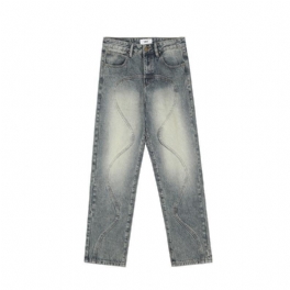 Retro Tredimensionella Raka Jeans För Män I Lös Mid-rise