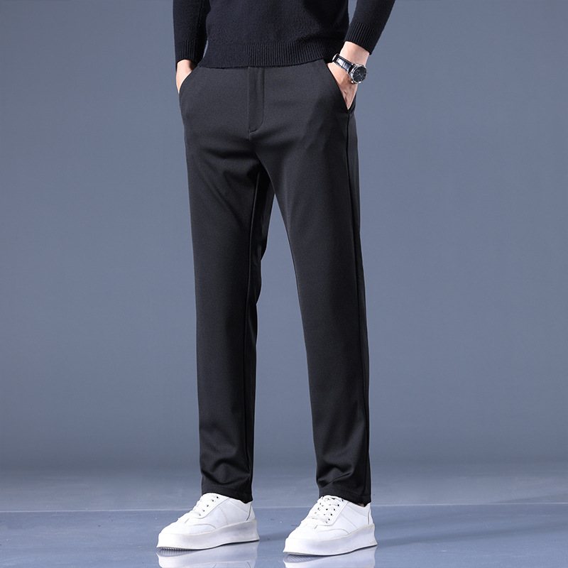 Stretch Casual Byxor Herr Slim Fit Rak