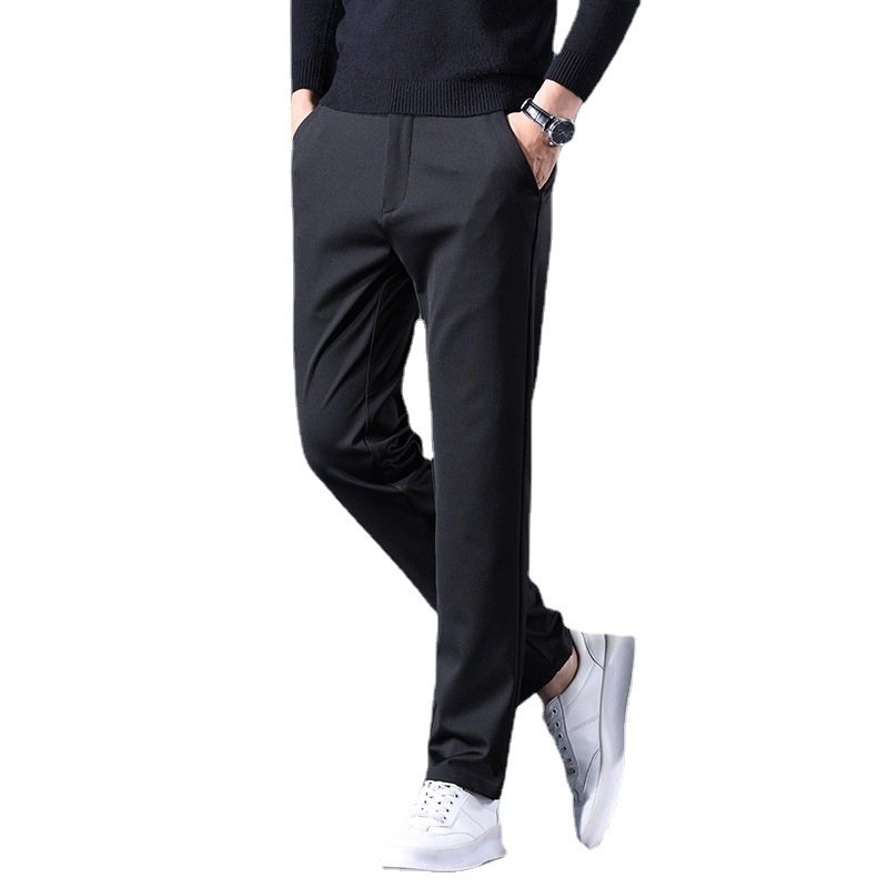 Stretch Casual Byxor Herr Slim Fit Rak