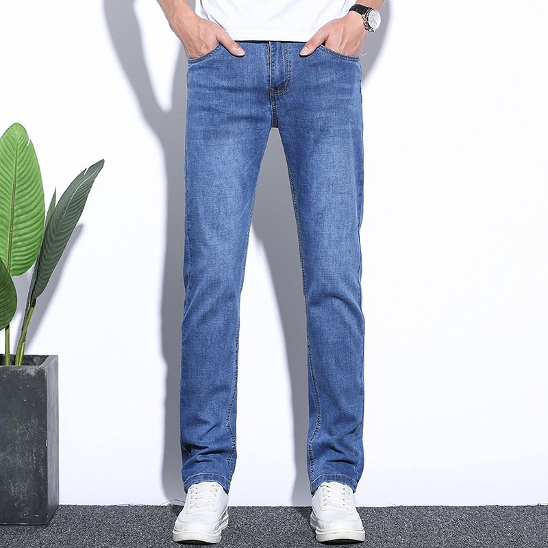 Stretchjeans Herr Slim Fit Rak Trendig Casual