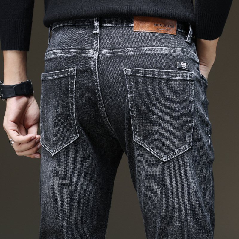 Stretchjeans Män Små Fötter Slim Fit