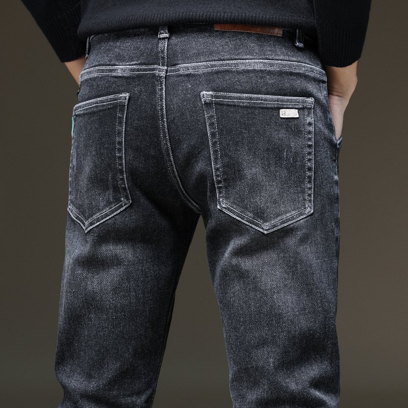 Stretchjeans Män Små Fötter Slim Fit