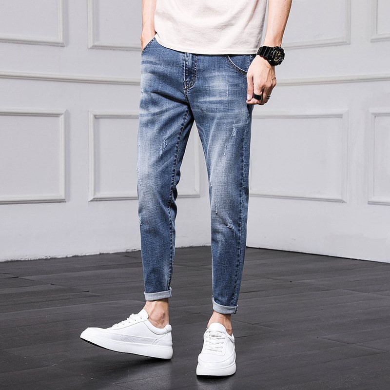 Trend Jeans För Män Casual Tunna