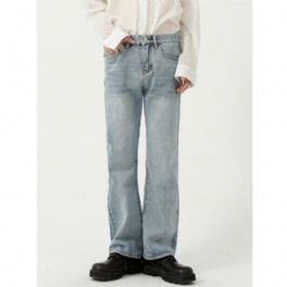 Trend Personlighet Rak Micro Trumpet Enfärgade Jeans Män