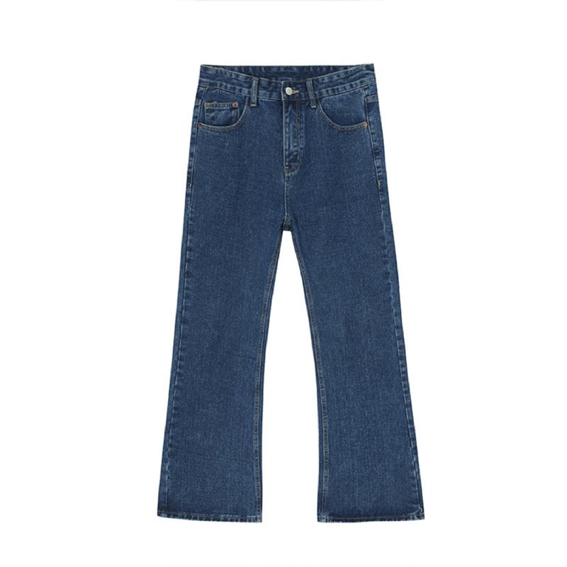 Trend Personlighet Rak Micro Trumpet Enfärgade Jeans Män