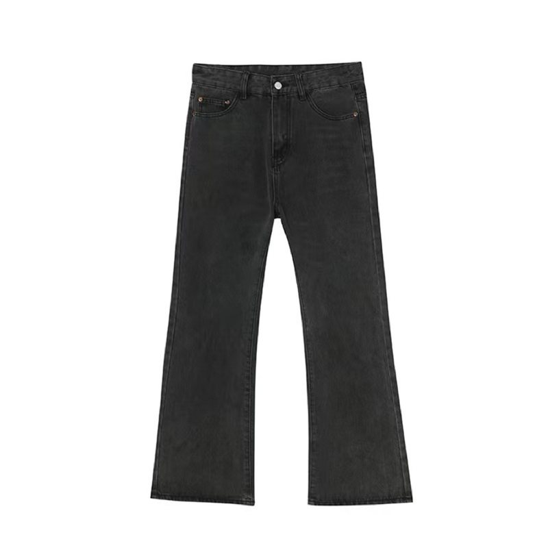 Trend Personlighet Rak Micro Trumpet Enfärgade Jeans Män