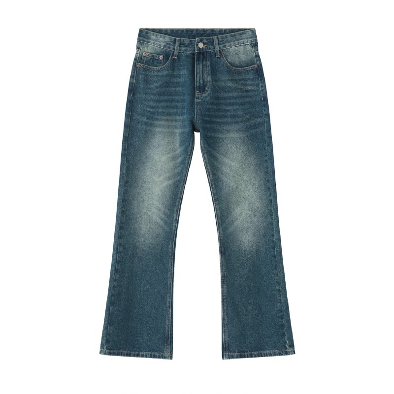 Trend Personlighet Rak Micro Trumpet Enfärgade Jeans Män