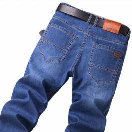 Tunna Stretch Jeans Herr Trend Lösa Raka Ben Byxor