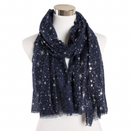 Bronzing Silver Stars Starry Sky Shawl Scarf Dam Galaxy