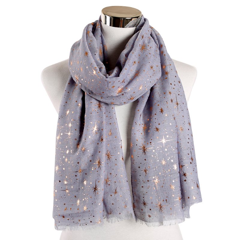 Bronzing Silver Stars Starry Sky Shawl Scarf Dam Galaxy