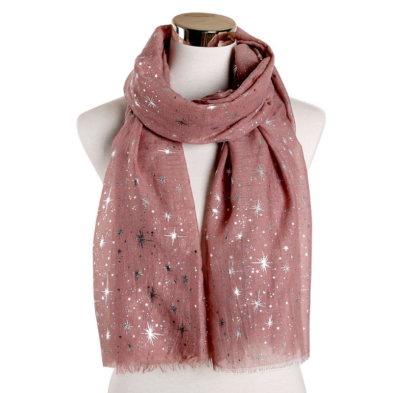 Bronzing Silver Stars Starry Sky Shawl Scarf Dam Galaxy