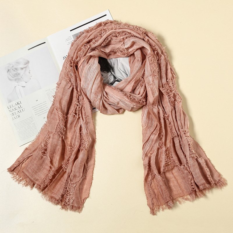 Gammal Four Seasons Bomull Linne Sjal Mode Casual Scarf