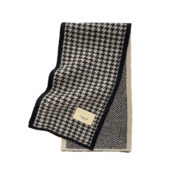 Houndstooth Scarf Kvinnlig Vinter Kashmir 2024 Nytt Studentpar Stickad Varm Halsduk Hane