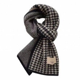 Houndstooth Scarf Kvinnlig Vinter Kashmir 2024 Nytt Studentpar Stickad Varm Halsduk Hane