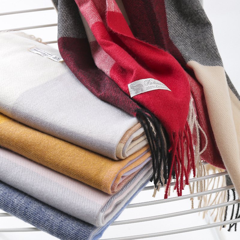 Scarf Dam Vinter 2024 Cashmere Rutig Höst Ny