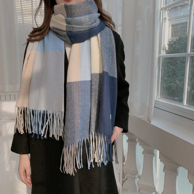 Scarf Dam Vinter 2024 Cashmere Rutig Höst Ny