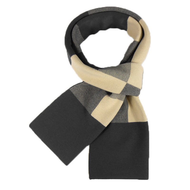 Vinterstickad Herrscarf Ny Cashmere Scarf Ull Färgmatchande