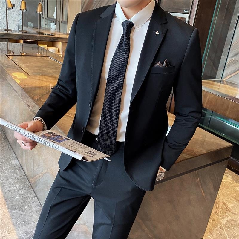 Kostymer För Män Kappa Slim Business Casual Professionell Formell