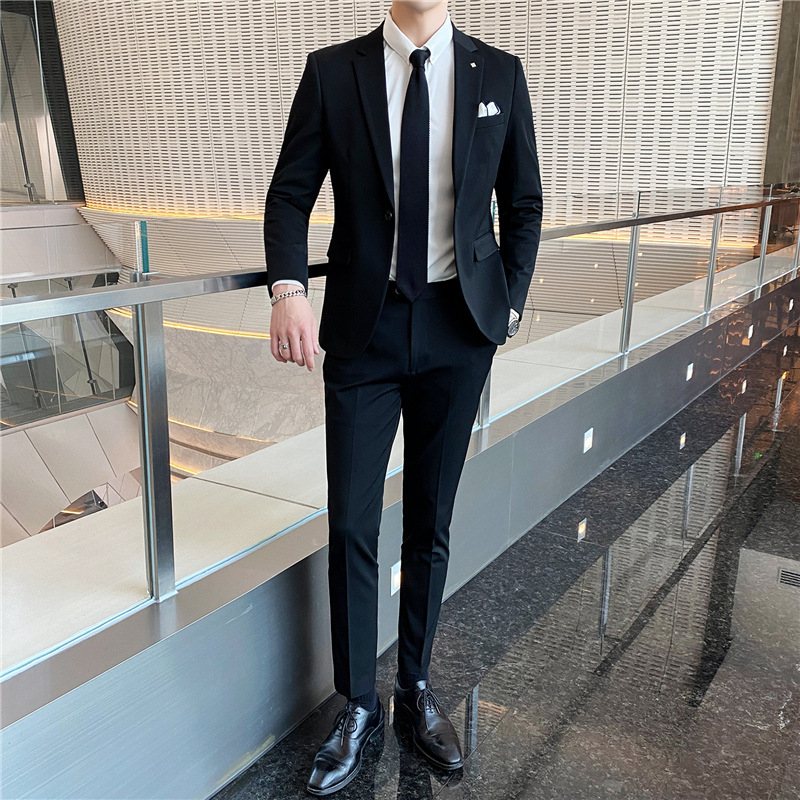 Kostymer För Män Kappa Slim Business Casual Professionell Formell