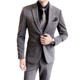 Slim Fit Suit Herr Business Formell Tredelad Kostym