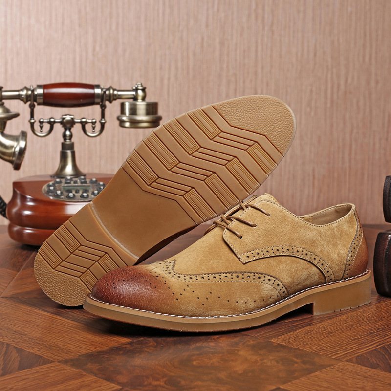 Chain New Carved Dress Shoes Trendiga Brogue Business Casual Retro Herrskor