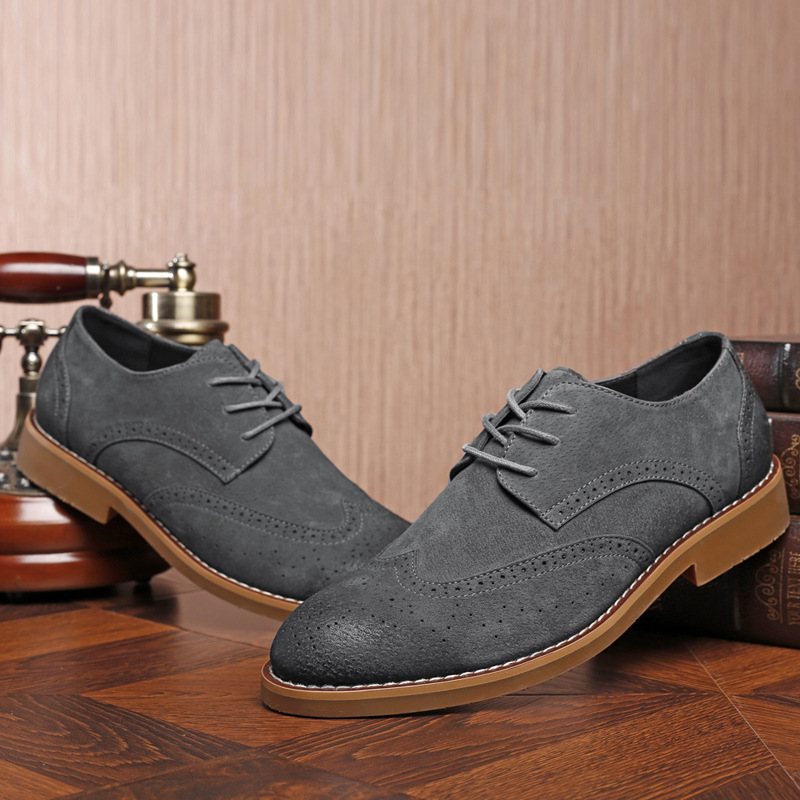 Chain New Carved Dress Shoes Trendiga Brogue Business Casual Retro Herrskor