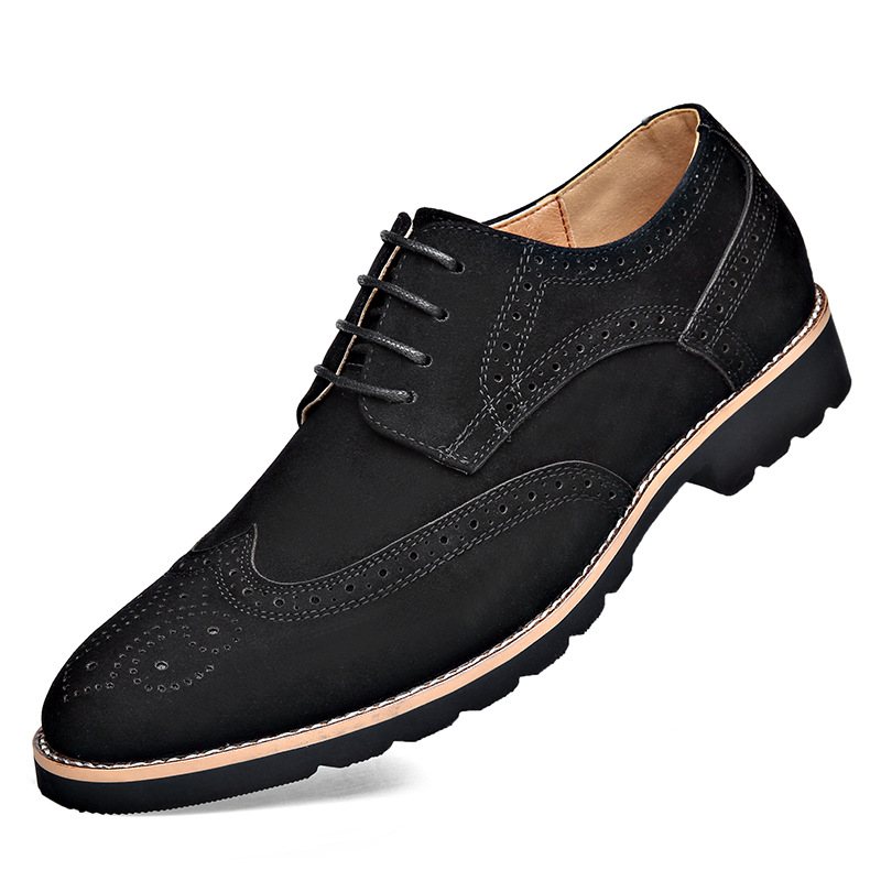 Herr Herraffärsskor Med Snörning Modetrend Snidade Brogue Skor Klänning Spetsiga Stor Storlek Herrskor