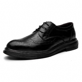 Herr Klänning Skor Ny Vår Ungdom Svart Business Casual Trend Brogue Snidade