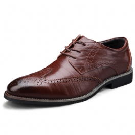 Herrskor Brogue Skor Klänning Business Casual Stor Storlek Spring Low Top Snitt Läder Yta Gentleman