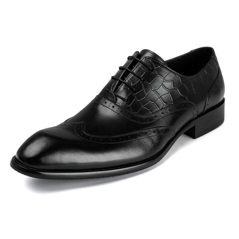 Läder Oxford Klänning Skor För Män Brogue Snidade Herrskor Business Dress Professionell