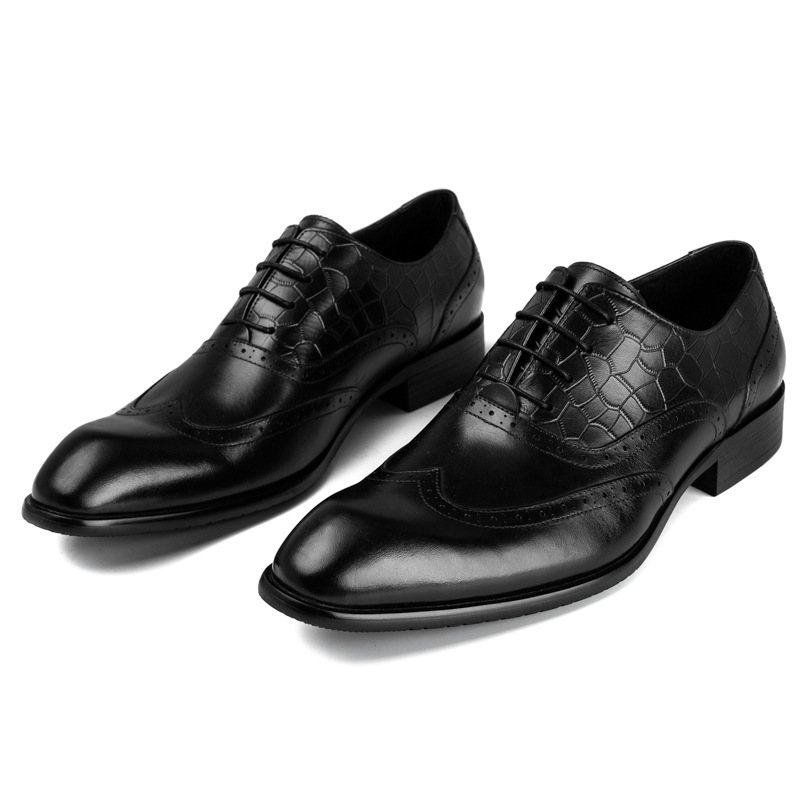 Läder Oxford Klänning Skor För Män Brogue Snidade Herrskor Business Dress Professionell