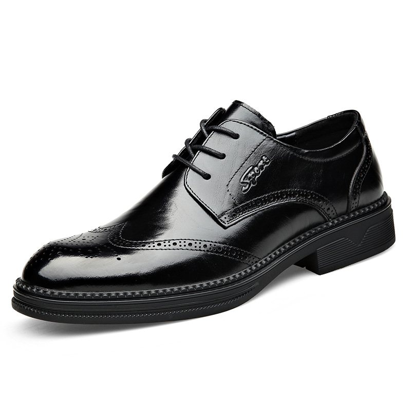 Ny Stil Ko Klänning Skor Herr Brogue Casual Mode Snörning Fötter Bekväma Andningsbara Business Dress