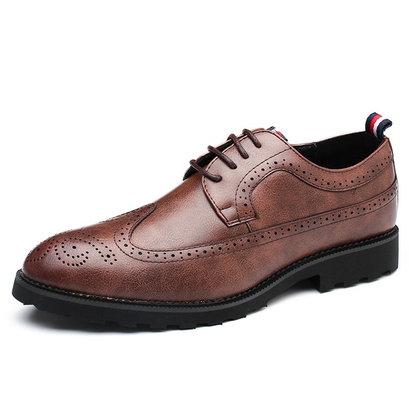 Nya Business Herrskor Brogue Skor Snidade Retro Trend Herr Klänning