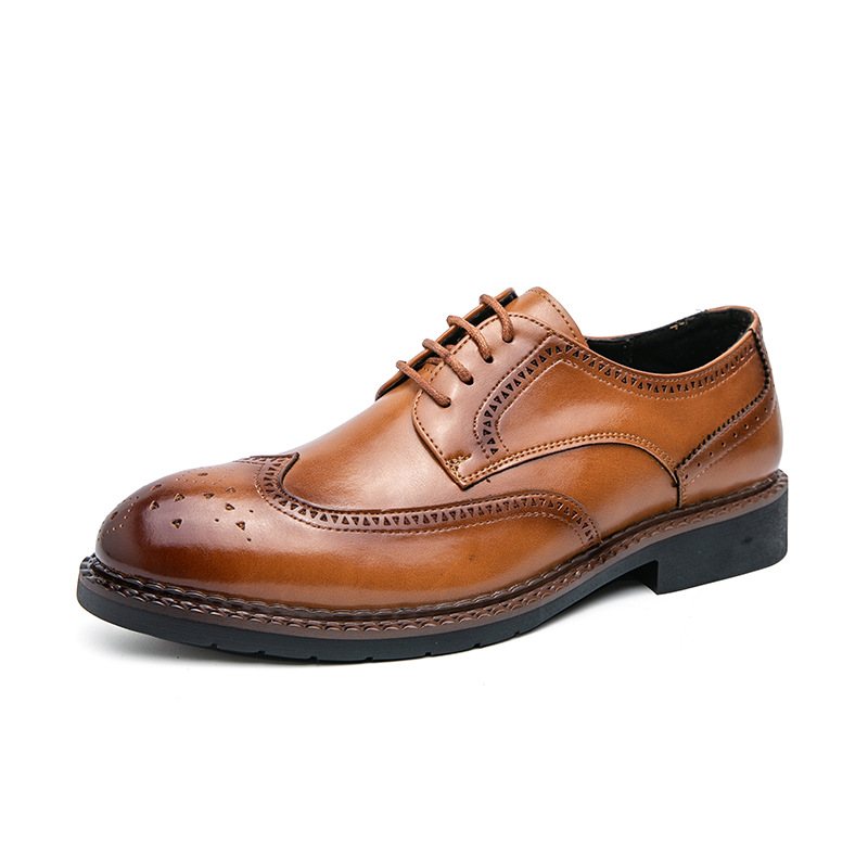 Nya Herrklänningsskor Herr 38-45 Storlek Business Casual Mjuk Botten Herrklänning Skor Brogue Bröllopsskor