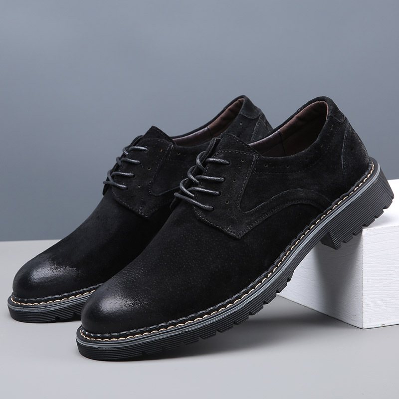 Vår Och Höst Brogue Skor Herr Läder Affärsklänning Retro Spetsig Klänning Trend