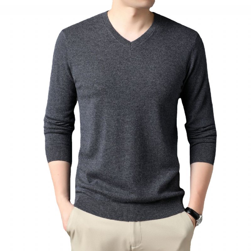 Herrtröja Gentleman Casual Top Inner Enfärgad Stickad Tröja