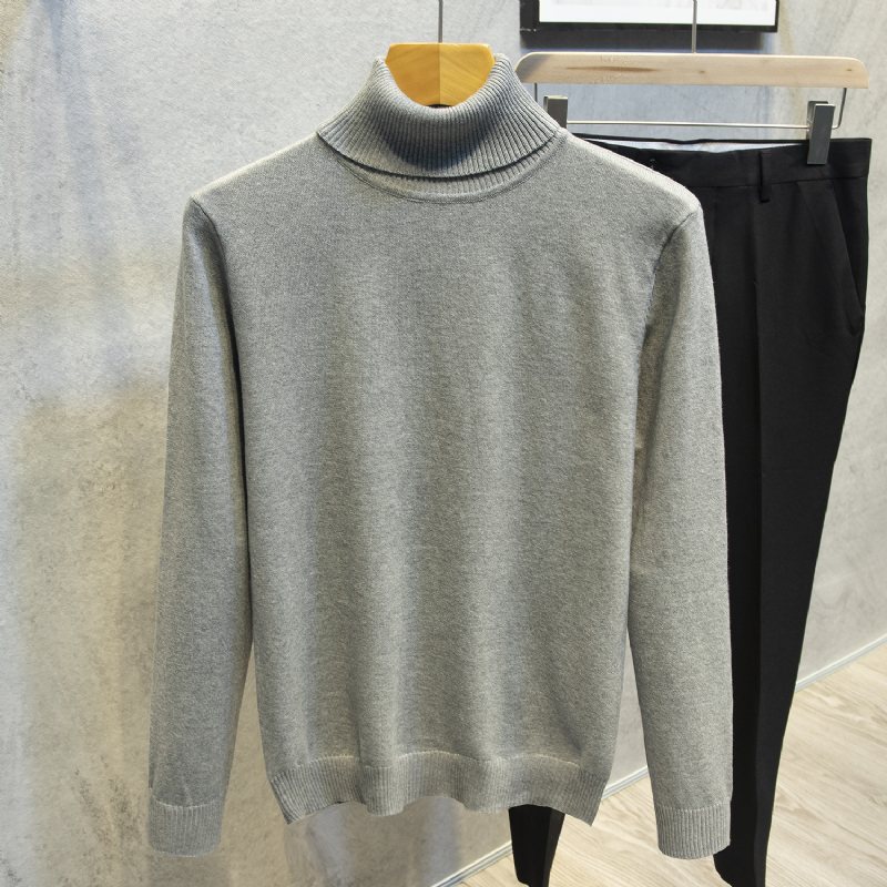 Skjortkrage Falsk Tvådelad Tröja Herr Långärmad Casual Stickad Business Inner Pullover