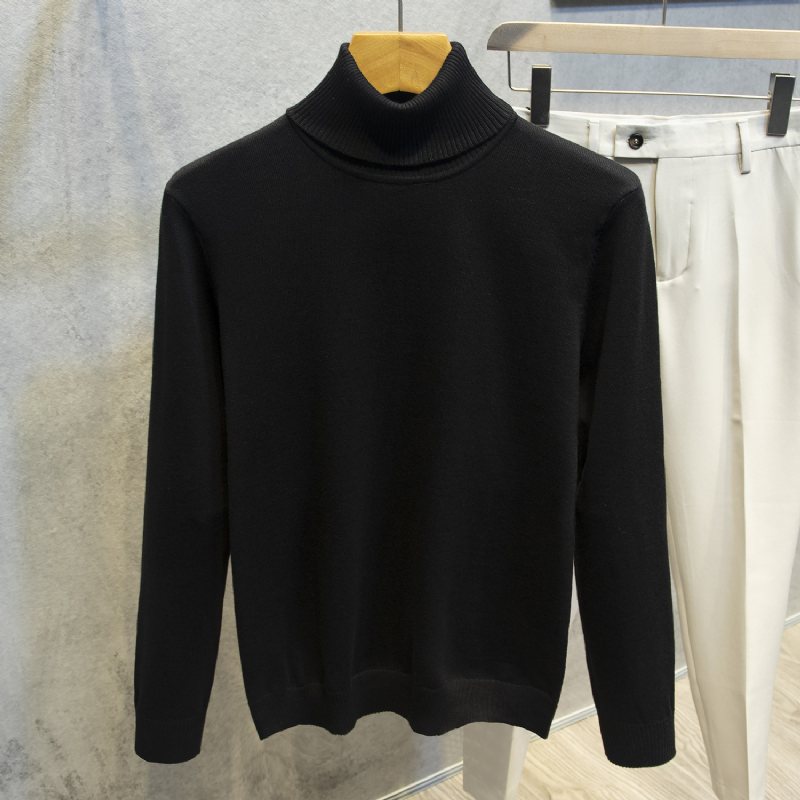 Skjortkrage Falsk Tvådelad Tröja Herr Långärmad Casual Stickad Business Inner Pullover