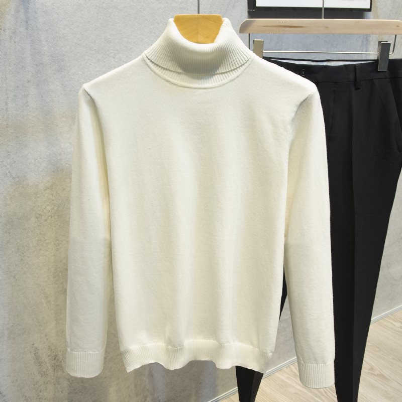 Skjortkrage Falsk Tvådelad Tröja Herr Långärmad Casual Stickad Business Inner Pullover