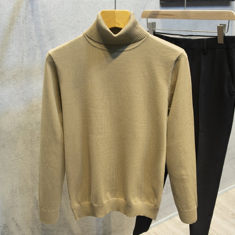 Skjortkrage Falsk Tvådelad Tröja Herr Långärmad Casual Stickad Business Inner Pullover