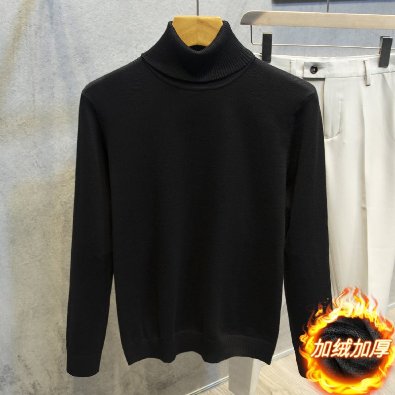 Skjortkrage Falsk Tvådelad Tröja Herr Långärmad Casual Stickad Business Inner Pullover