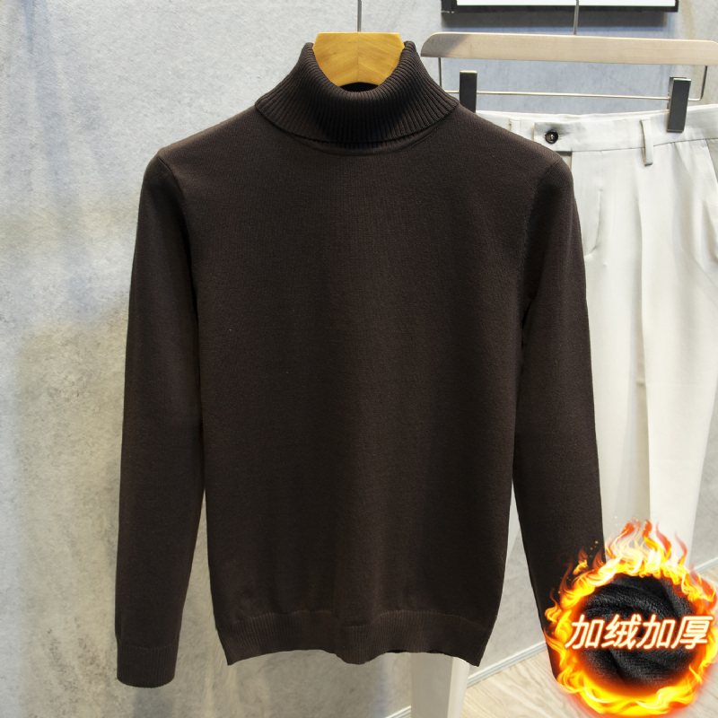 Skjortkrage Falsk Tvådelad Tröja Herr Långärmad Casual Stickad Business Inner Pullover