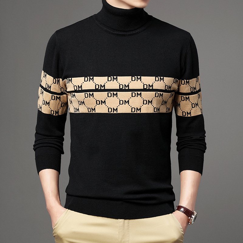 Tjock Polotröja Herrtröja Casual Warm Knit