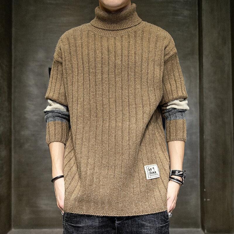 Trikå För Män Mode Casual Trend Lapel Sweater 2024