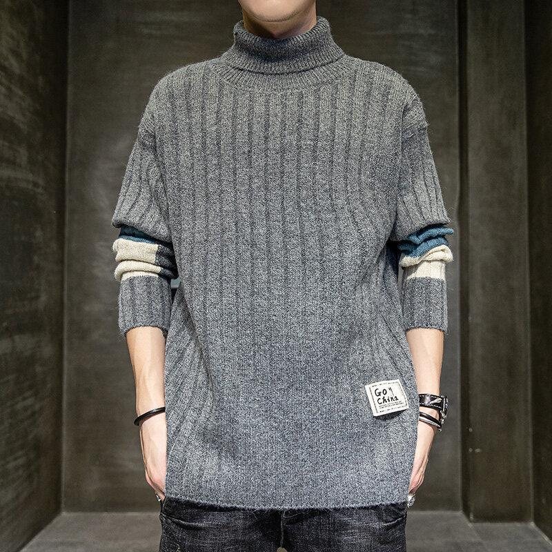 Trikå För Män Mode Casual Trend Lapel Sweater 2024